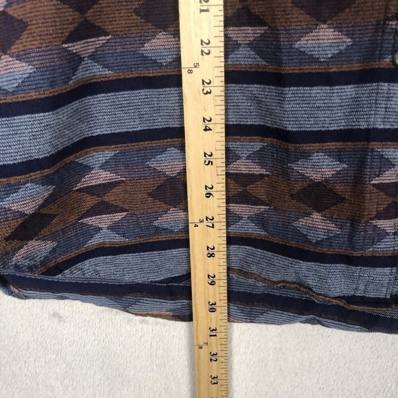 WOOLRICH Aztec Flannel Shirt Women's Sz XL Blue Button Up Casual Southwestern - Picture 8 of 16